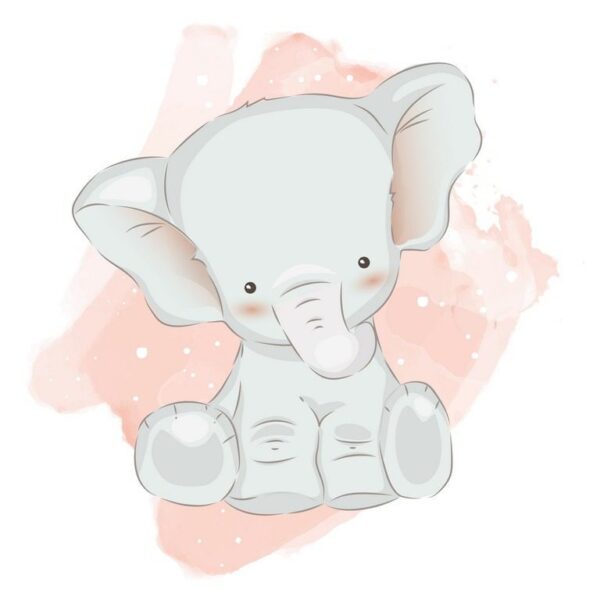Peinture murale Éléphant mignon
