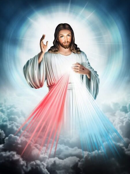 Peinture murale Jésus Miséricordieux