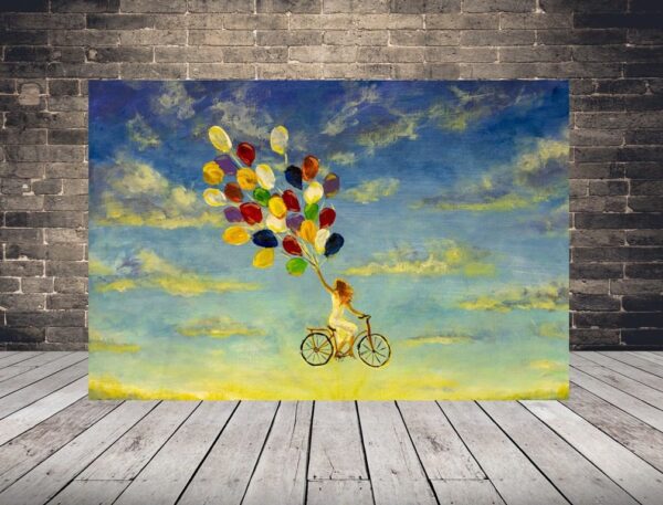 Photo de ballons sur un vélo
