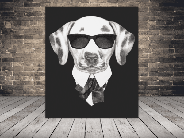 Image d'un dalmatien avec des lunettes