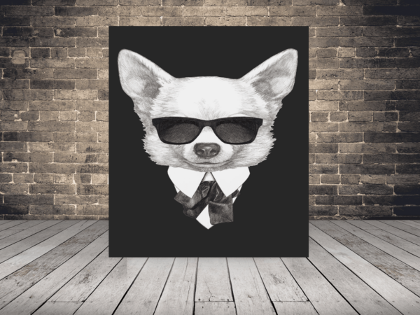 Image d'un chien en costume