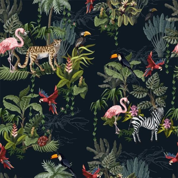 Peinture murale Animaux de la jungle