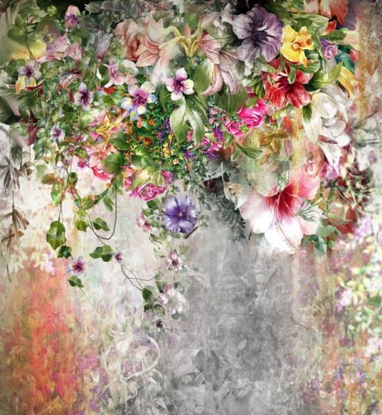 Peinture murale Composition florale peinte
