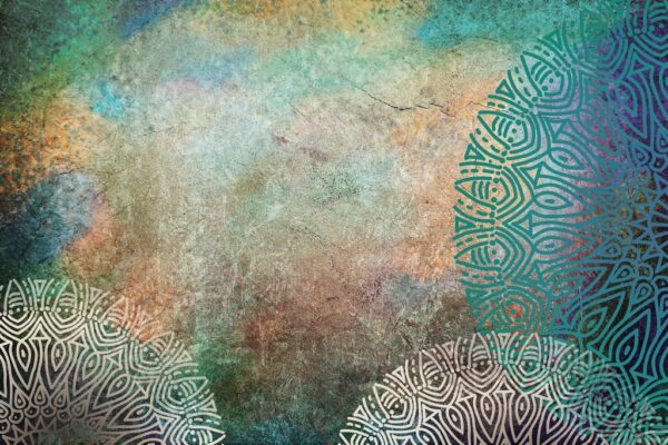 Peinture murale Mandala bleu