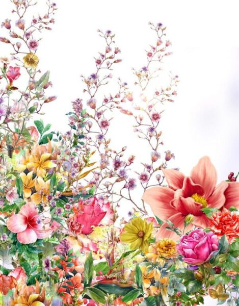 Peinture murale Fleurs dans le jardin