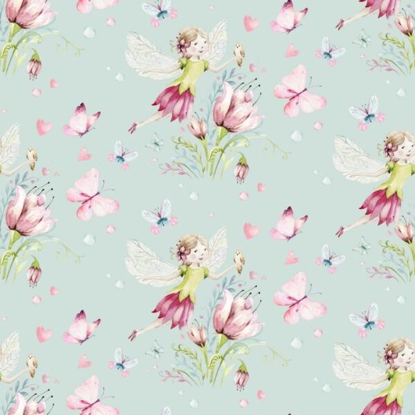 Papier peint Fée et fleurs
