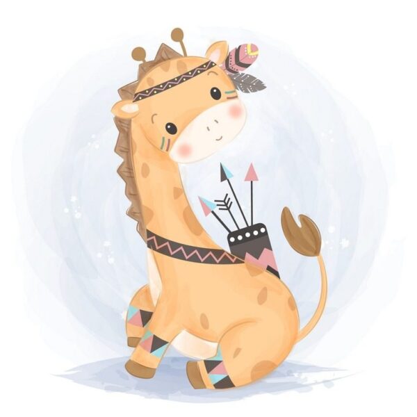 Peinture murale Adorable girafe