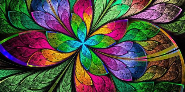 Peinture murale Fractale colorée