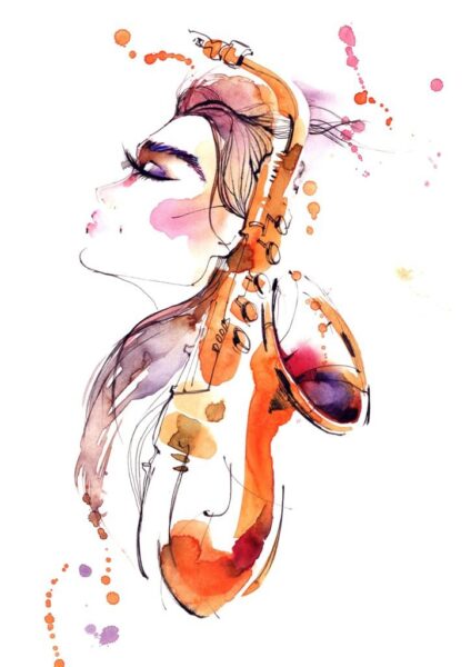 Peinture Elle et le saxophone – Image 3