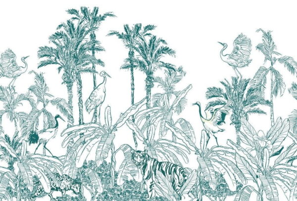 Peinture murale Animaux de la forêt tropicale