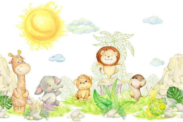 Peinture murale Animaux heureux