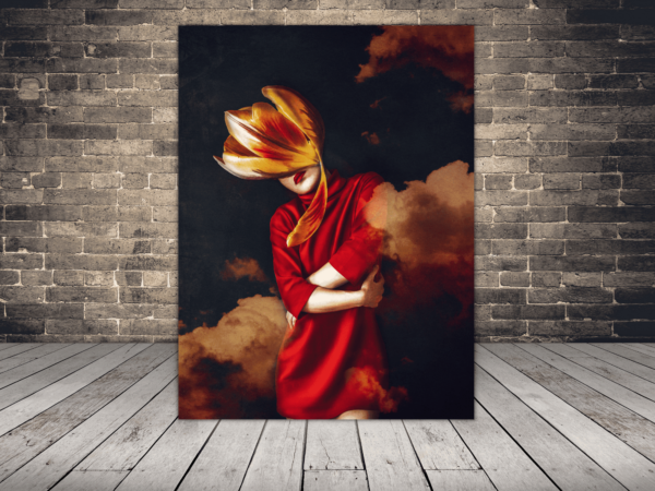 Une image d'une femme et d'une tulipe