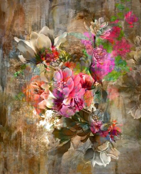 Peinture murale Bouquet de fleurs peintes