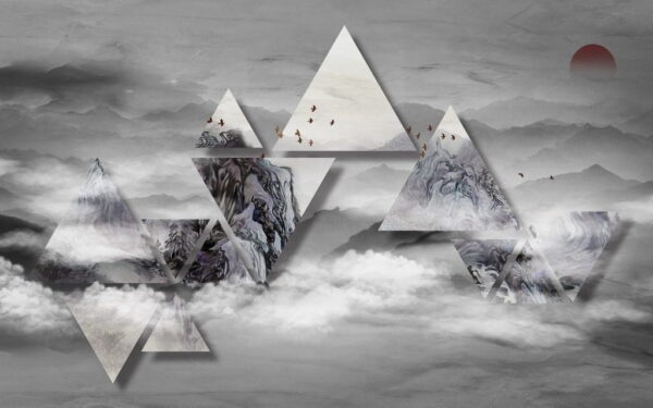 Peinture murale Paysage de triangles