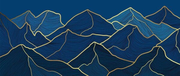 Poster XXL Montagnes bleues