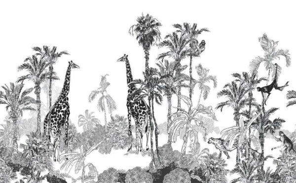 Peinture murale Girafes dans la savane