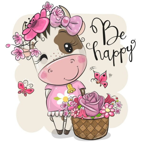Peinture murale Vache souriante
