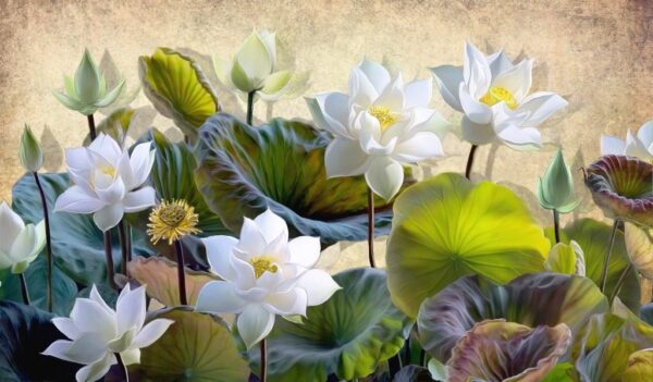 Sticker mural Fleur de lotus blanc