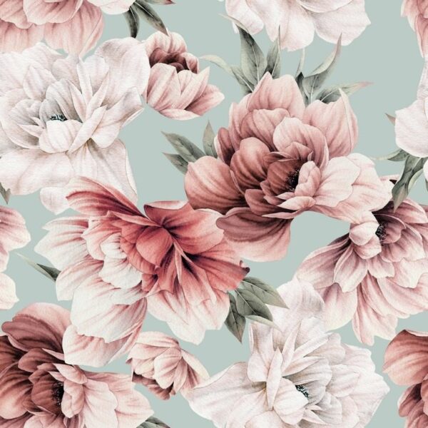 Peinture murale Pivoines en fleurs