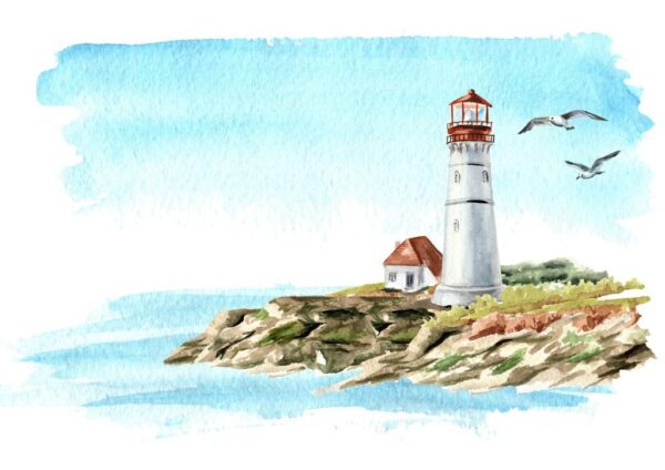Une image d'un phare et de mouettes – Image 3