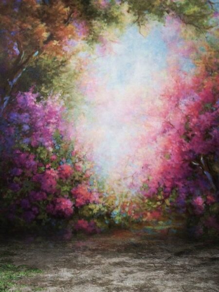 Peinture murale Buissons roses