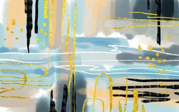 Peinture murale Abstraction avec de l'Or