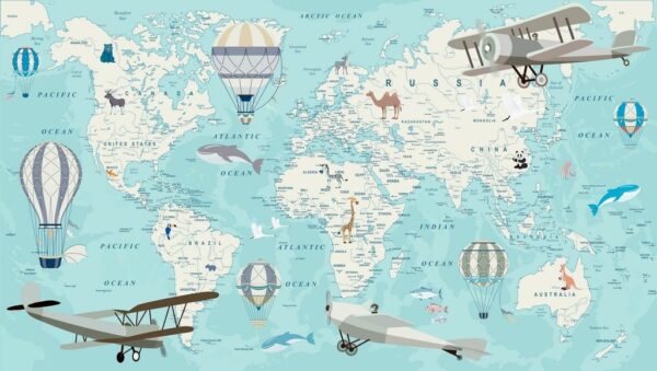 Peinture murale Carte de voyage