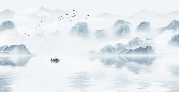 Poster XXL Lac Derrière le Brouillard