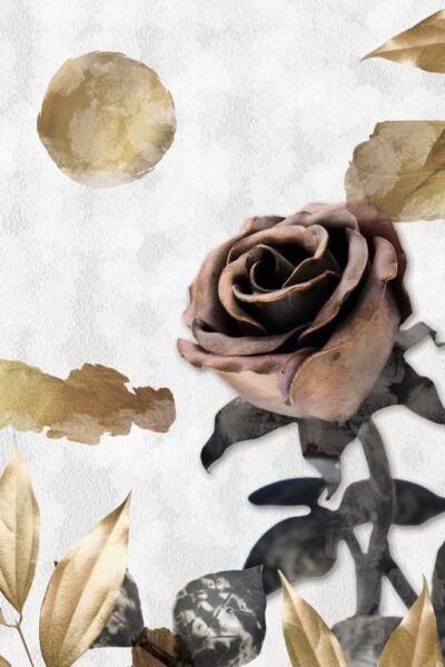 Poster XXL Rose dans un style vintage