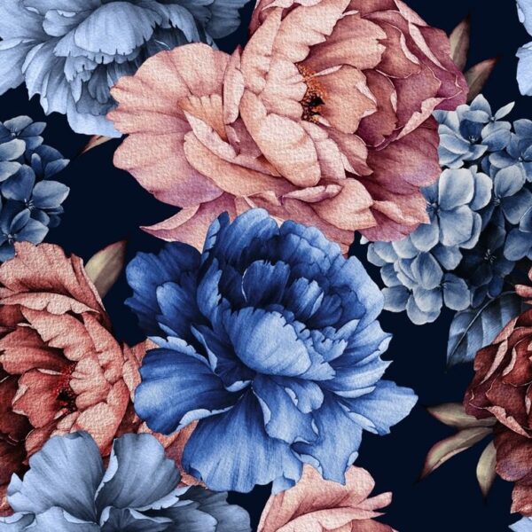Peinture murale Deux Pivoines