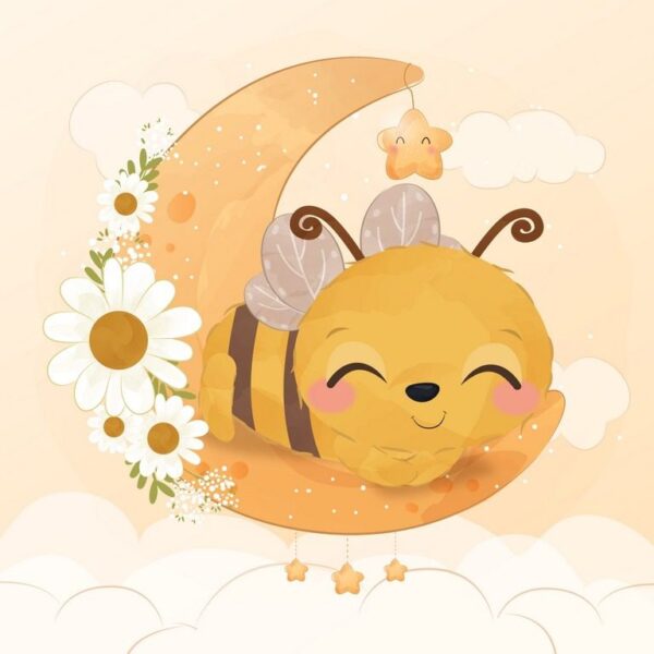Peinture murale Abeille lunaire