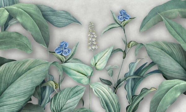 Peinture murale Fleur bleue