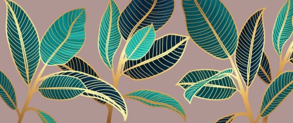 Sticker mural Feuilles d'or