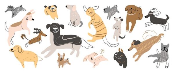 Peinture murale Chiens de bande dessinée