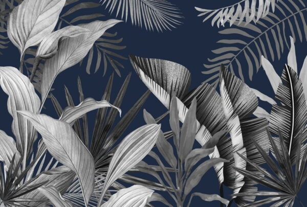 Peinture murale Feuilles tropicales dans le style grunge