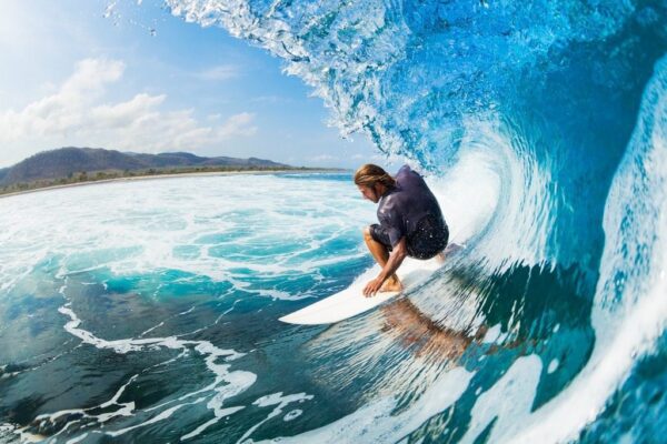 Peinture murale Serfer sur la vague
