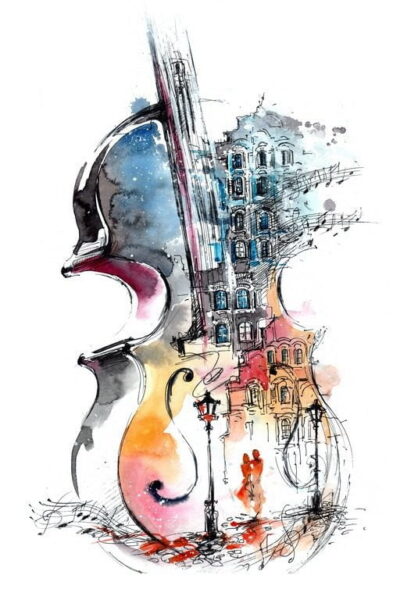 Peinture murale Musique dans la ville