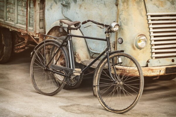 Peinture murale Vélo dans un style rétro