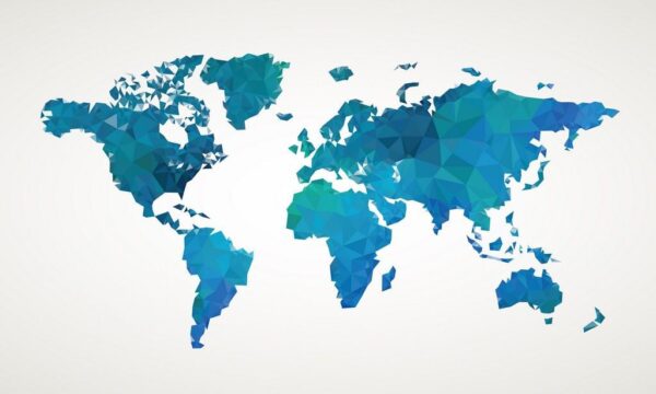 Peinture murale Continents bleus