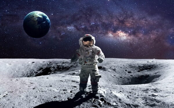 Peinture murale Homme sur la lune