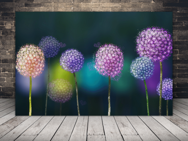 Une image de pissenlits colorés
