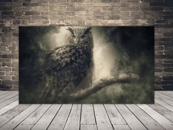 Une image d'un hibou sur un arbre
