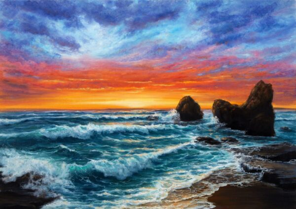 Une image d'un coucher de soleil sur la mer – Image 2