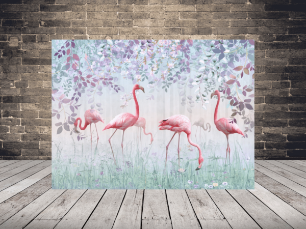 Une image d'un troupeau de flamants roses