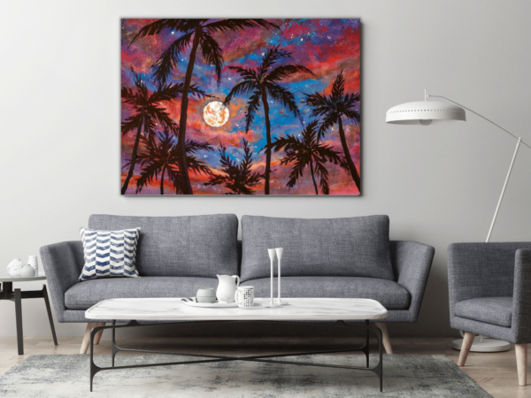 Une image de la lune et des palmiers – Image 3