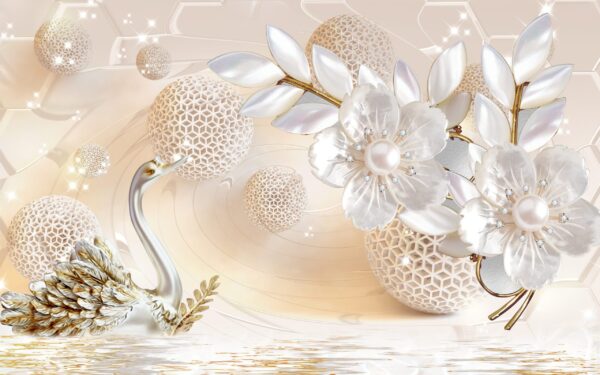 Image de fleurs et cygne – Image 2