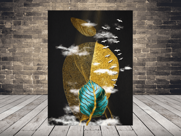 Une image de feuilles et d'oiseaux