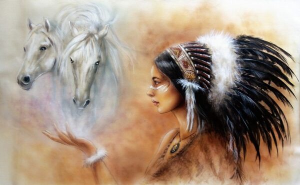 L'image de la femme indienne et des chevaux – Image 2