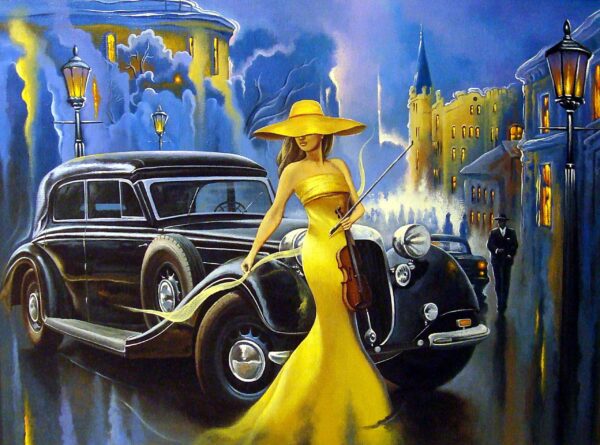 Photo de Dame en robe jaune – Image 2