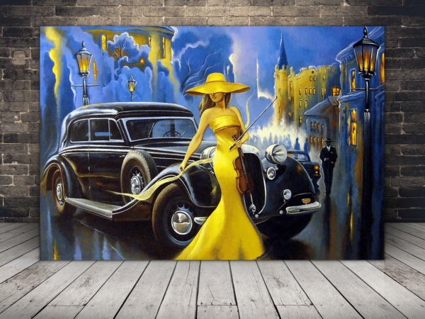 Photo de Dame en robe jaune